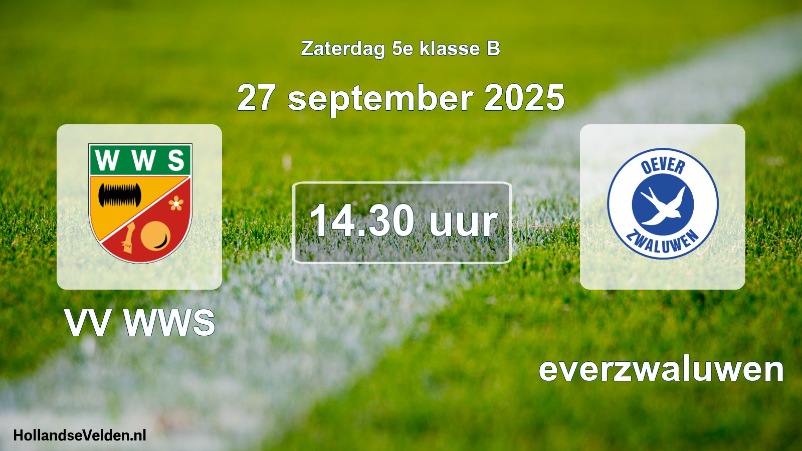Scheduled Match: VV WWS - Oeverzwaluwen (27 September 2025)