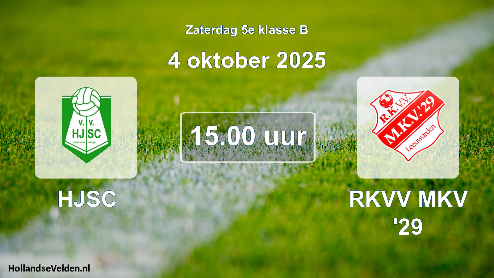 Geplande wedstrijd: HJSC - RKVV MKV '29 (4 oktober 2025)