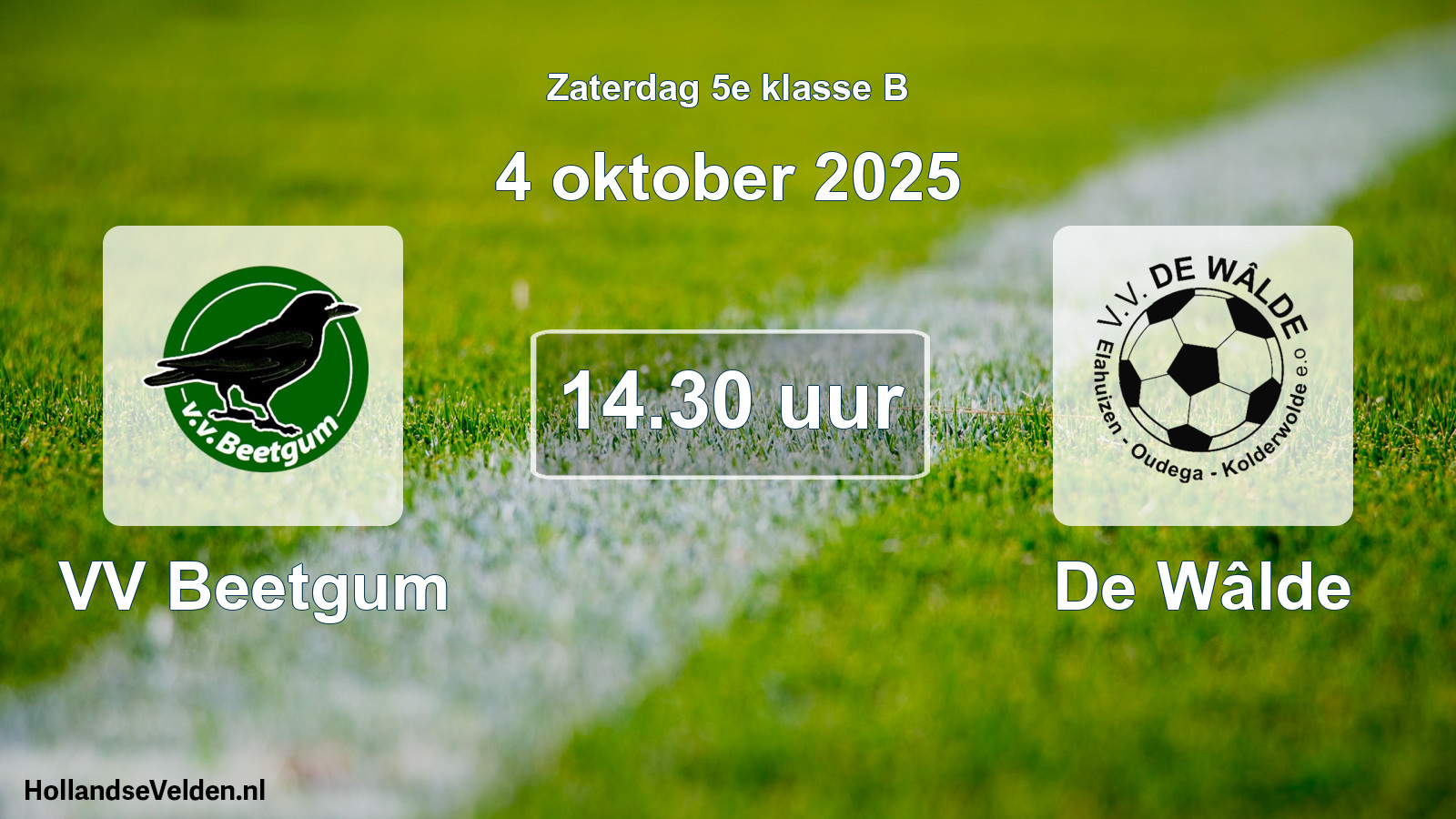 Scheduled Match: VV Beetgum - De Wâlde (4 October 2025)