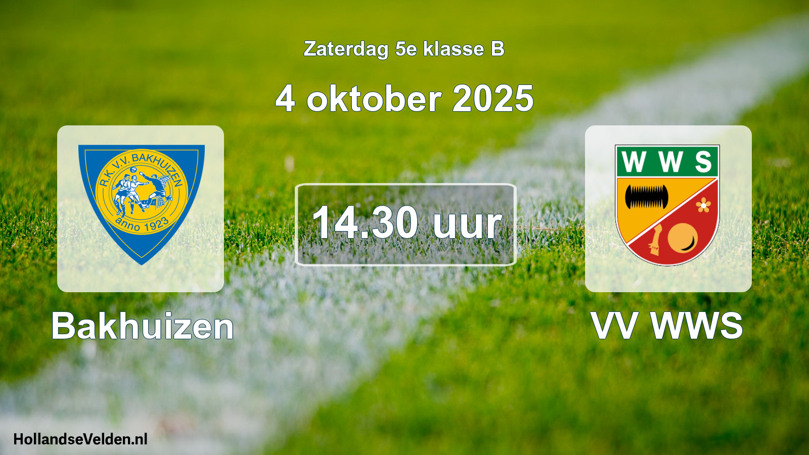 Geplande wedstrijd: Bakhuizen - VV WWS (4 oktober 2025)