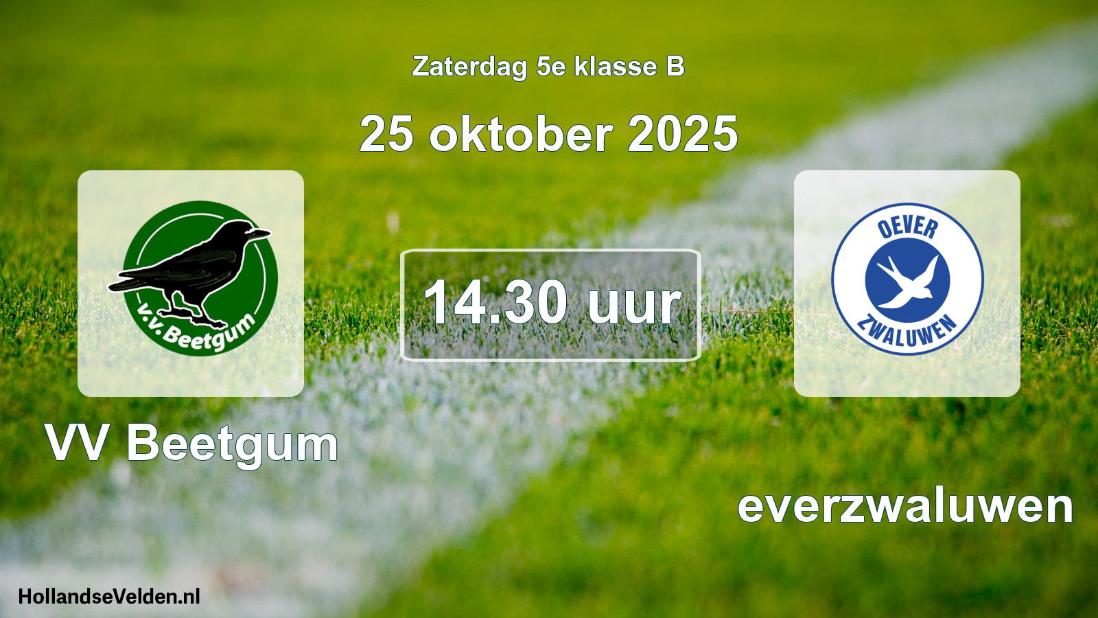 Geplande wedstrijd: VV Beetgum - Oeverzwaluwen (25 oktober 2025)
