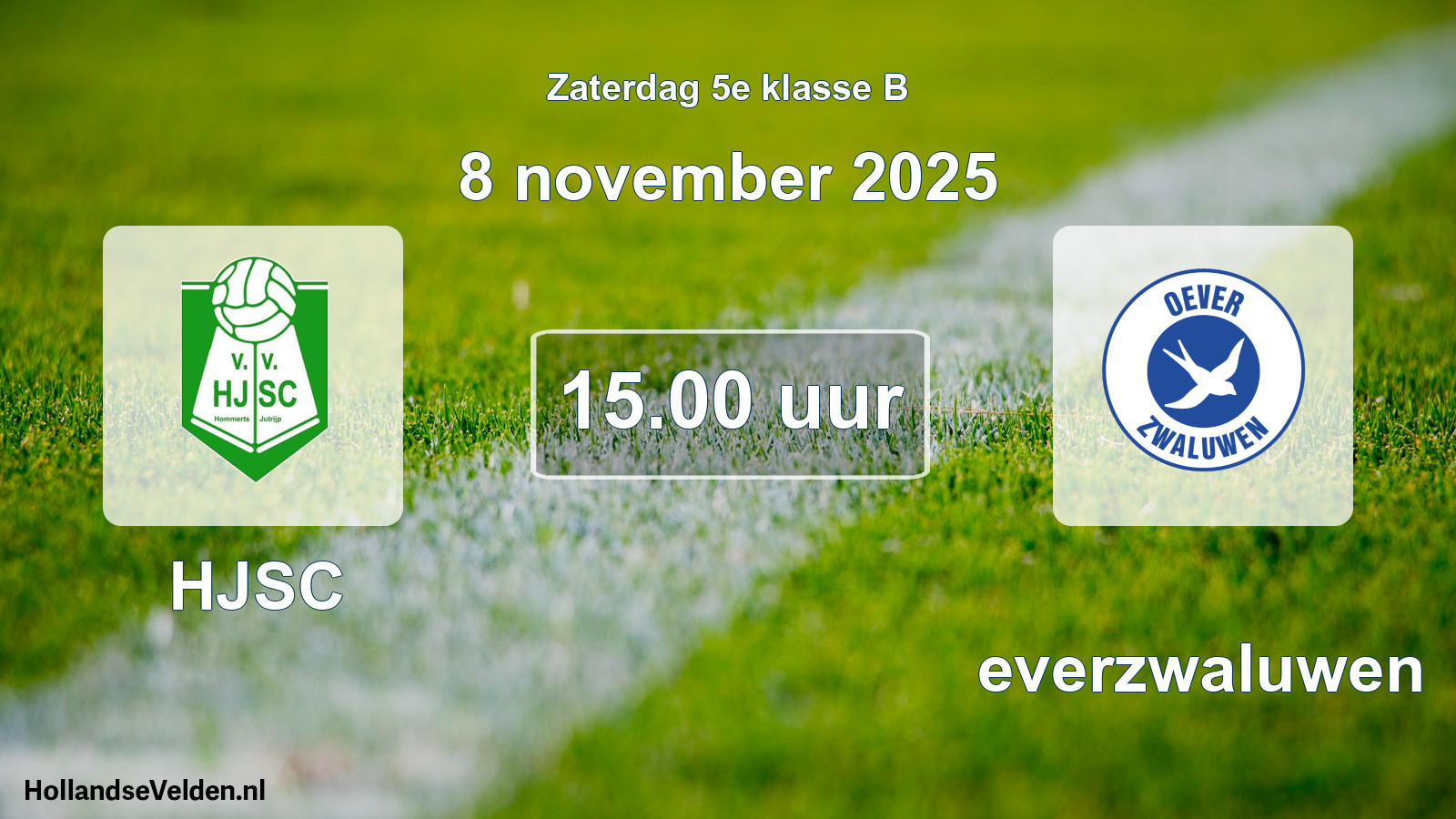 Geplande wedstrijd: HJSC - Oeverzwaluwen (8 november 2025)