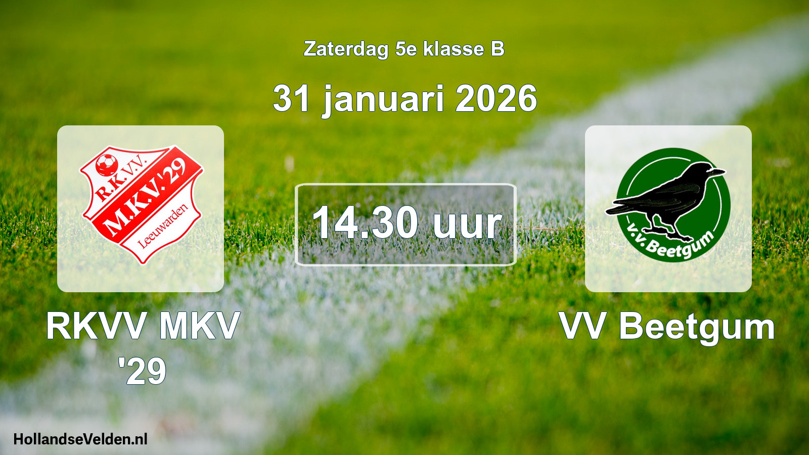 Scheduled Match: RKVV MKV '29 - VV Beetgum (31 January 2026)