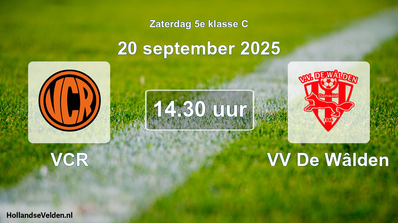 Scheduled Match: VCR - VV De Wâlden (20 September 2025)