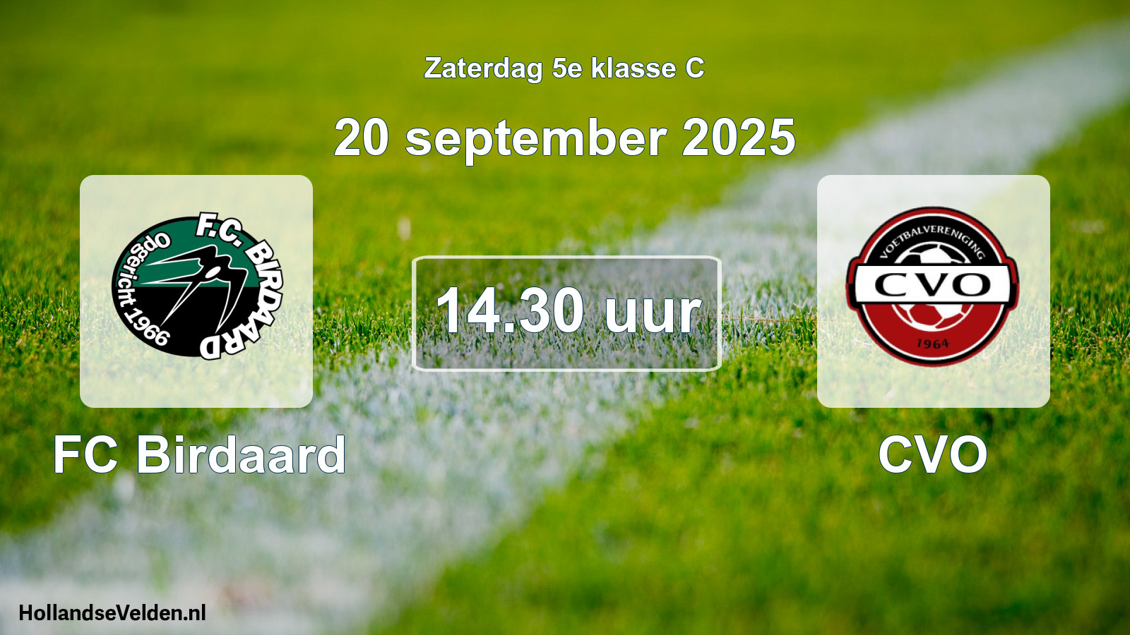 Geplande wedstrijd: FC Birdaard - CVO (20 september 2025)