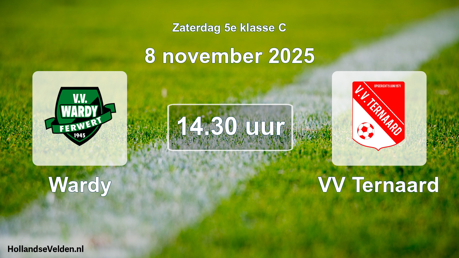 Geplande wedstrijd: Wardy - VV Ternaard (8 november 2025)