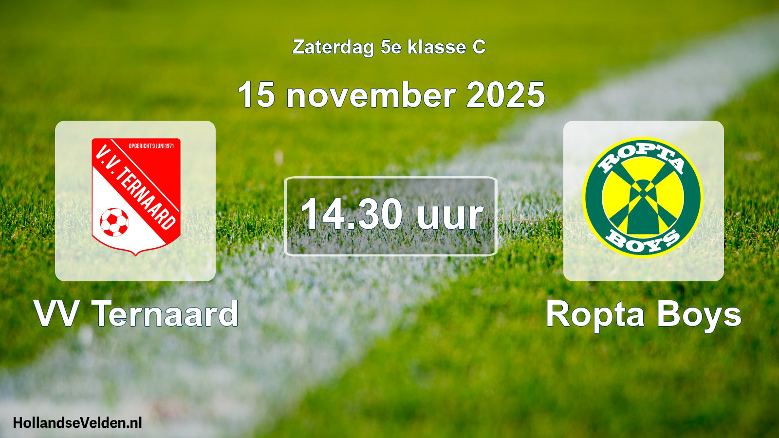 Scheduled Match: VV Ternaard - Ropta Boys (15 November 2025)