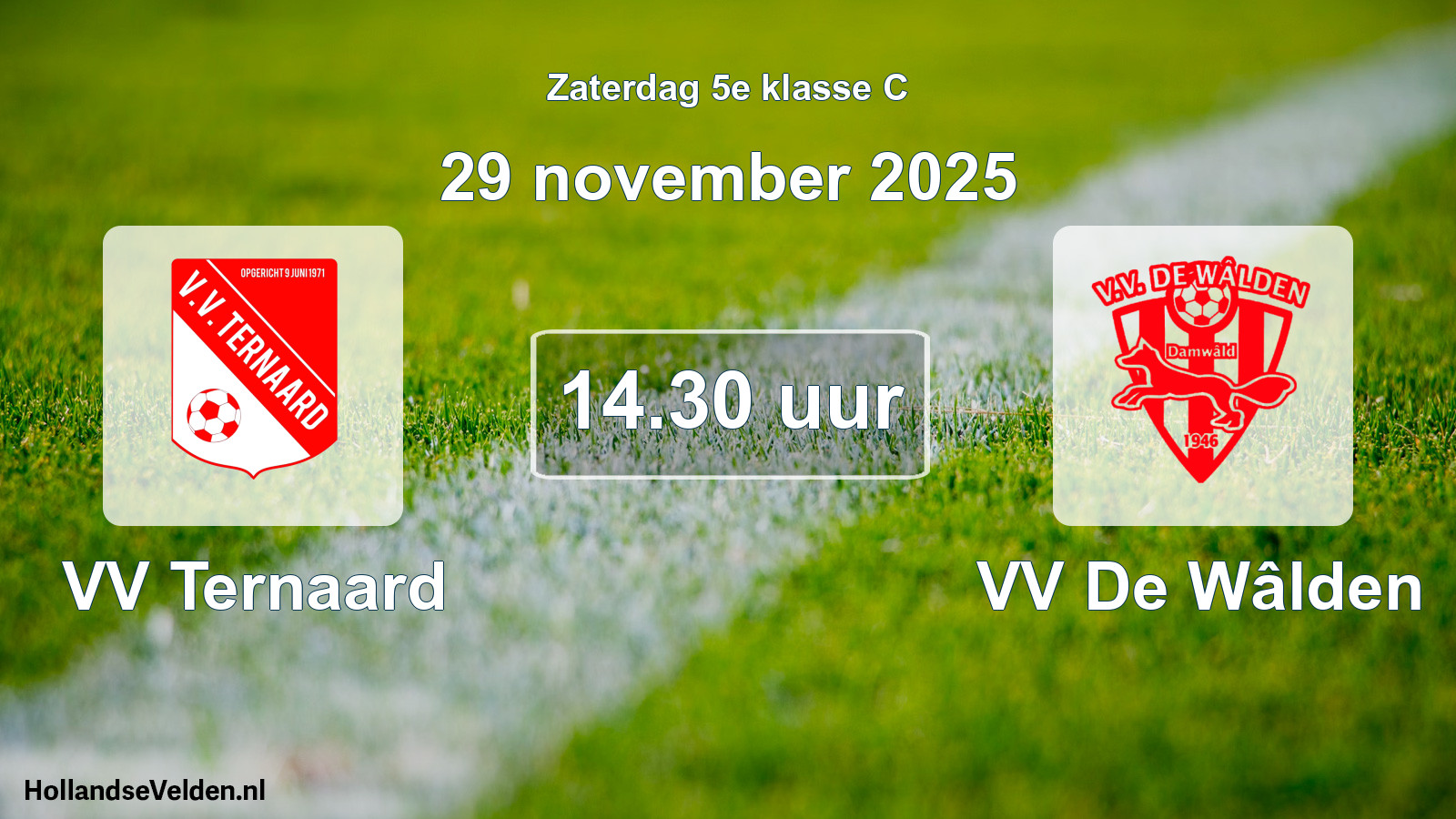 Scheduled Match: VV Ternaard - VV De Wâlden (29 November 2025)