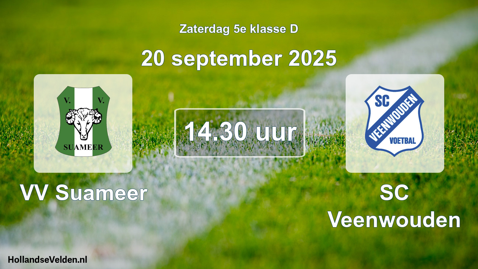 Scheduled Match: VV Suameer - SC Veenwouden (20 September 2025)