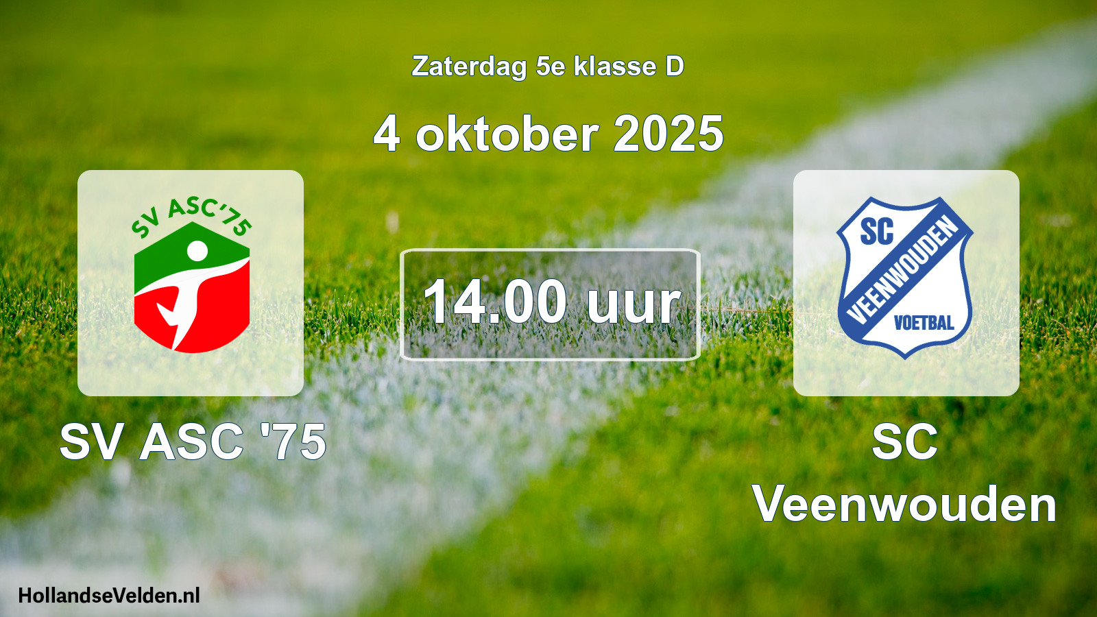 Scheduled Match: SV ASC '75 - SC Veenwouden (4 October 2025)