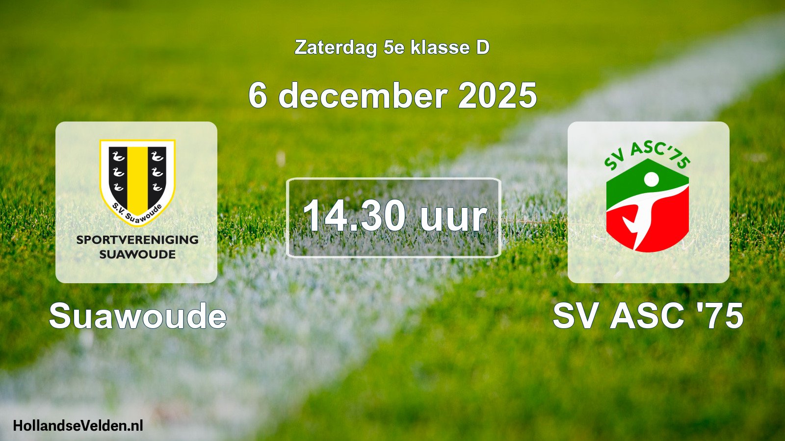 Geplande wedstrijd: Suawoude - SV ASC '75 (6 december 2025)