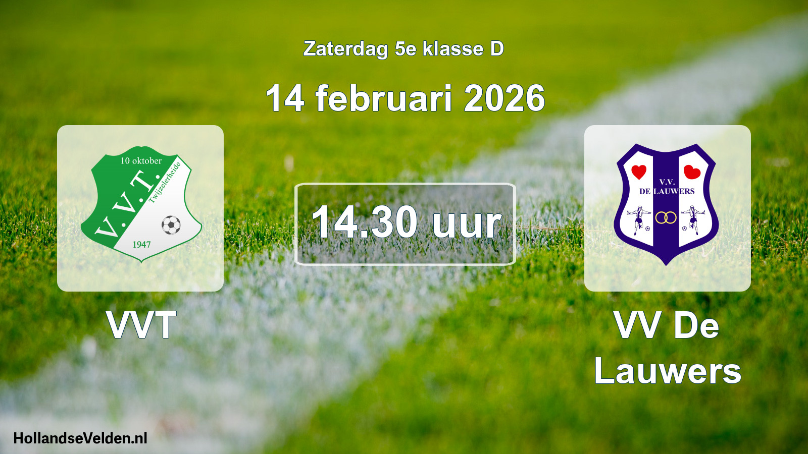 Geplande wedstrijd: VVT - VV De Lauwers (14 februari 2026)