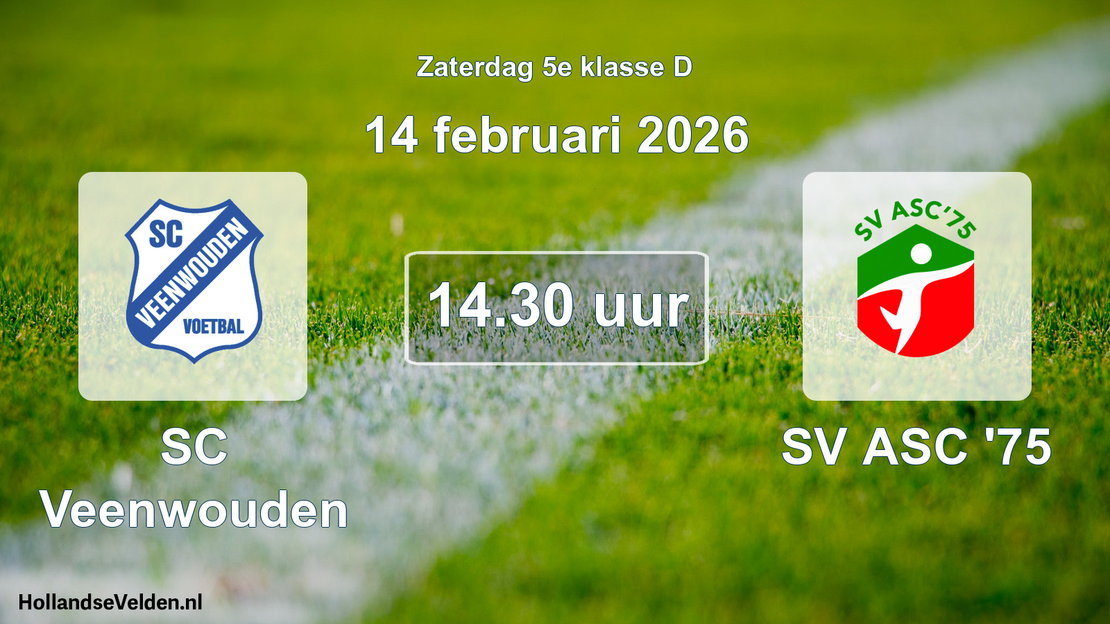 Scheduled Match: SC Veenwouden - SV ASC '75 (14 February 2026)
