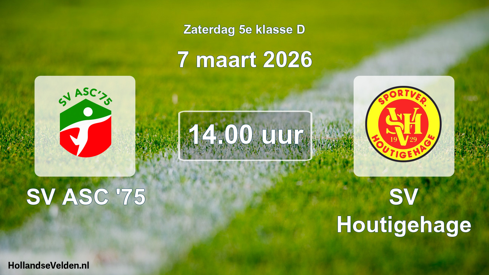 Geplande wedstrijd: SV ASC '75 - SV Houtigehage (7 maart 2026)