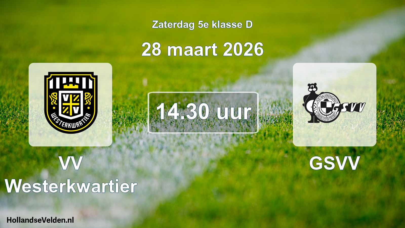 Geplande wedstrijd: VV Westerkwartier - GSVV (28 maart 2026)