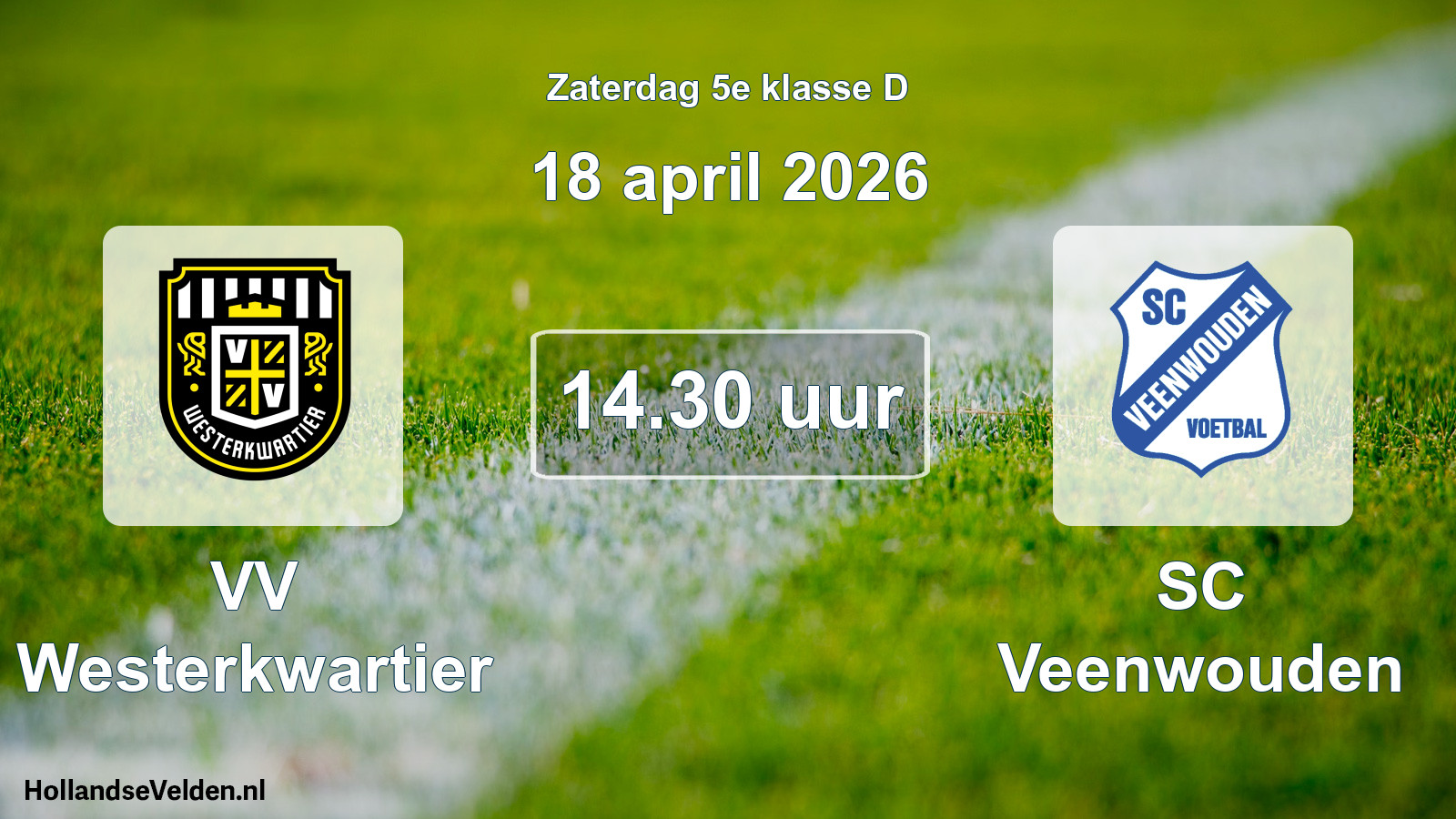 Scheduled Match: VV Westerkwartier - SC Veenwouden (18 April 2026)