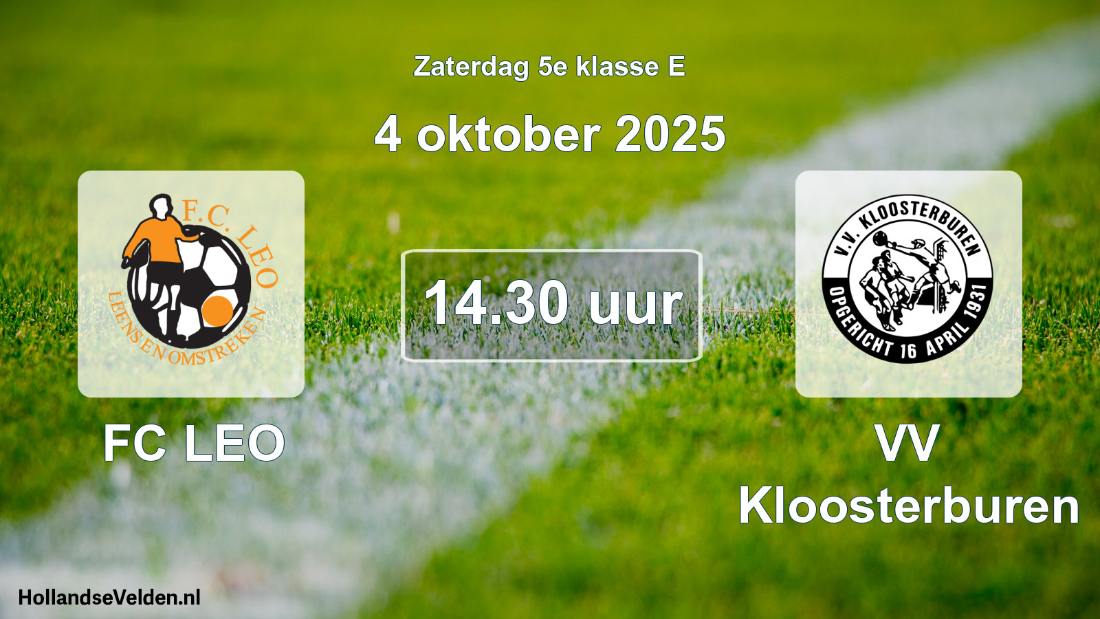 Scheduled Match: FC LEO - VV Kloosterburen (4 October 2025)