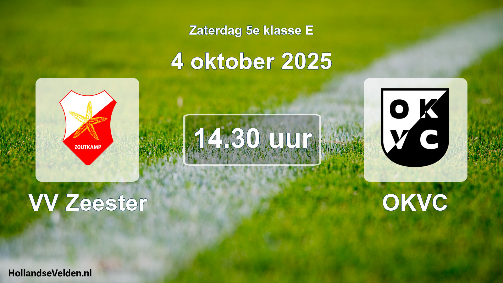 Geplande wedstrijd: VV Zeester - OKVC (4 oktober 2025)
