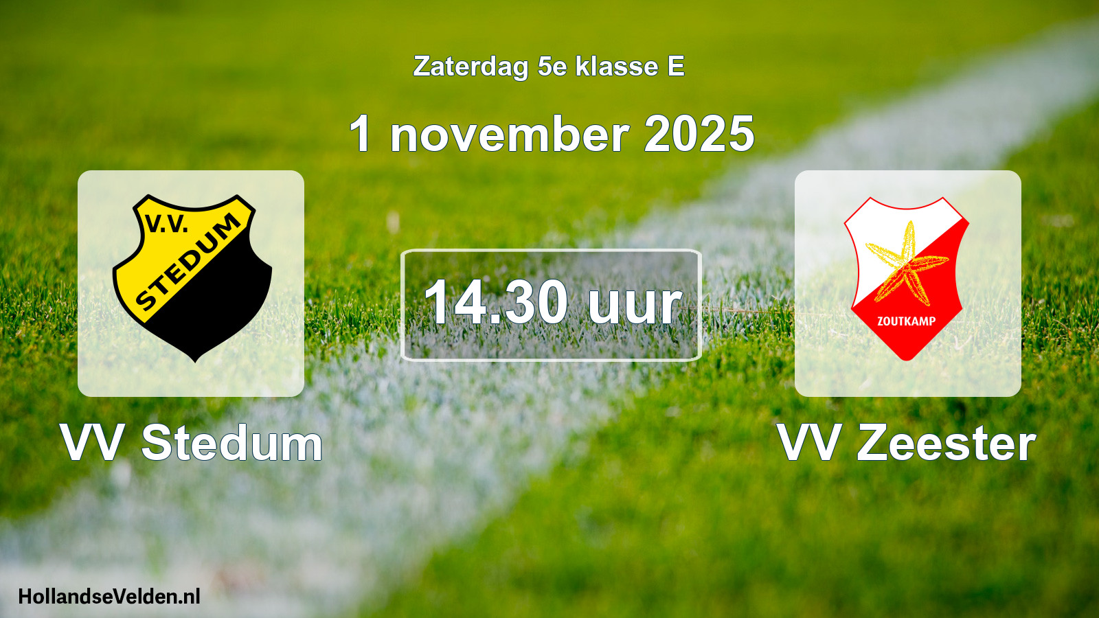 Geplande wedstrijd: VV Stedum - VV Zeester (1 november 2025)