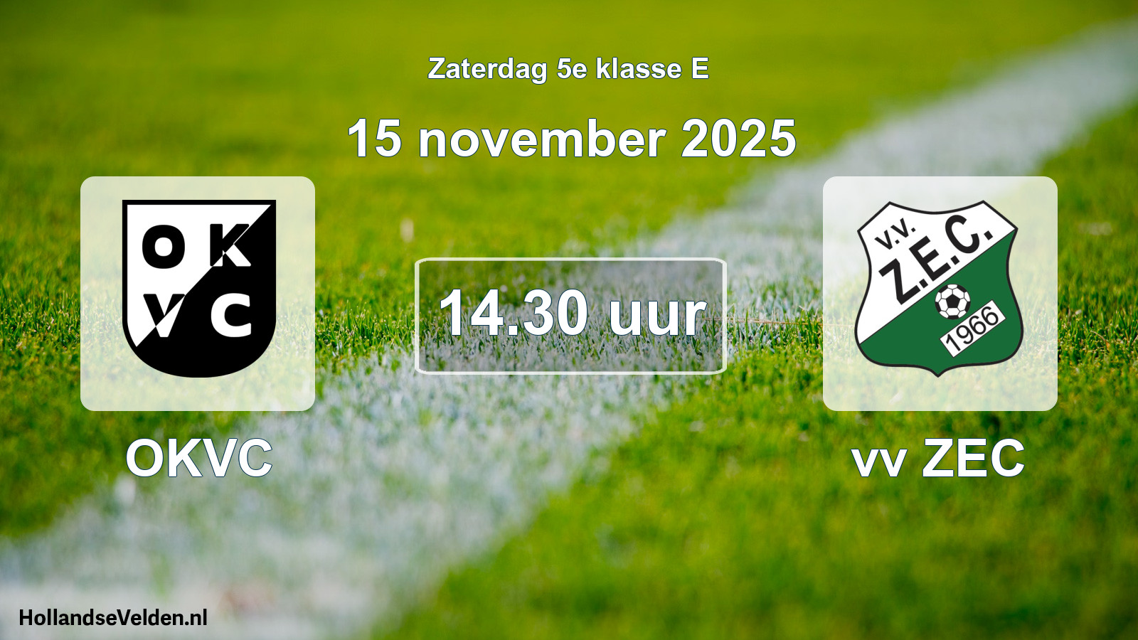 Geplande wedstrijd: OKVC - vv ZEC (15 november 2025)