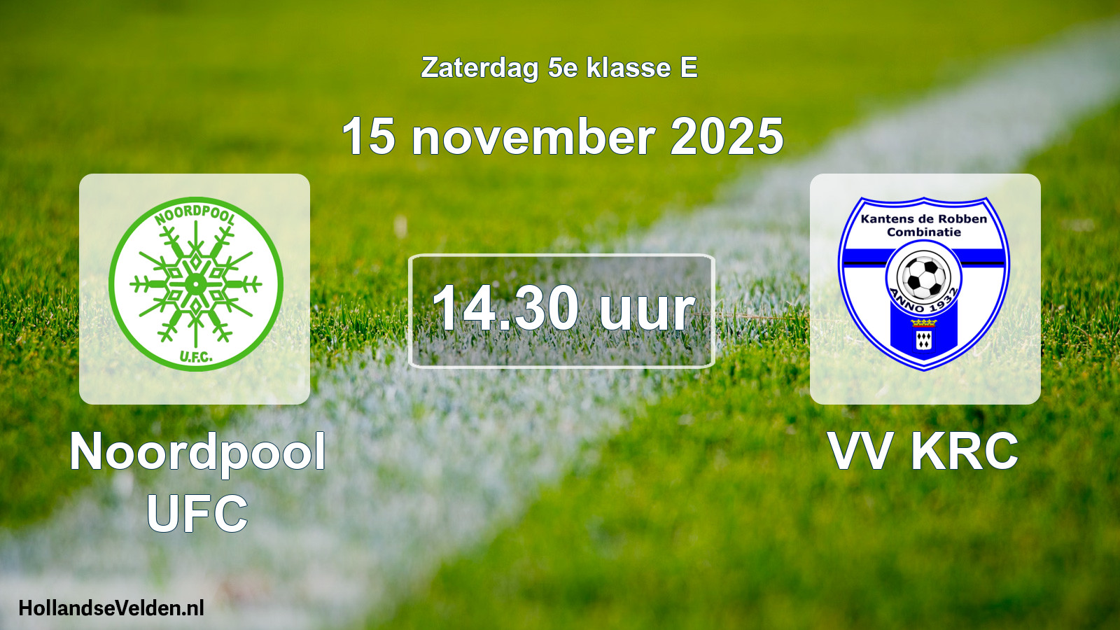 Geplande wedstrijd: Noordpool UFC - VV KRC (15 november 2025)