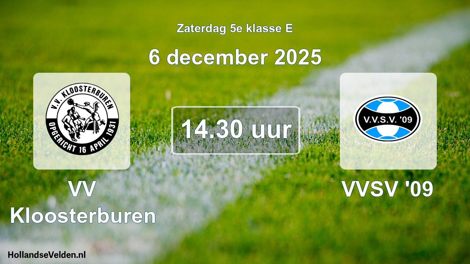 Geplande wedstrijd: VV Kloosterburen - VVSV '09 (6 december 2025)