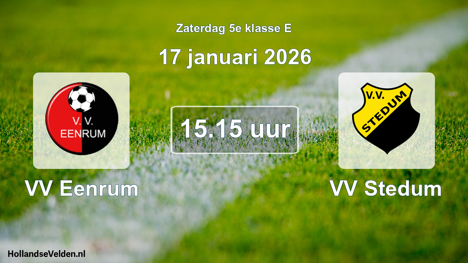 Geplande wedstrijd: VV Eenrum - VV Stedum (17 januari 2026)
