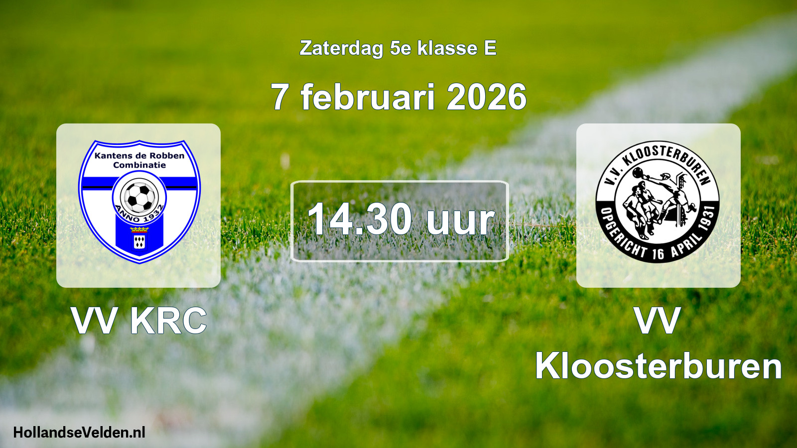 Scheduled Match: VV KRC - VV Kloosterburen (7 February 2026)