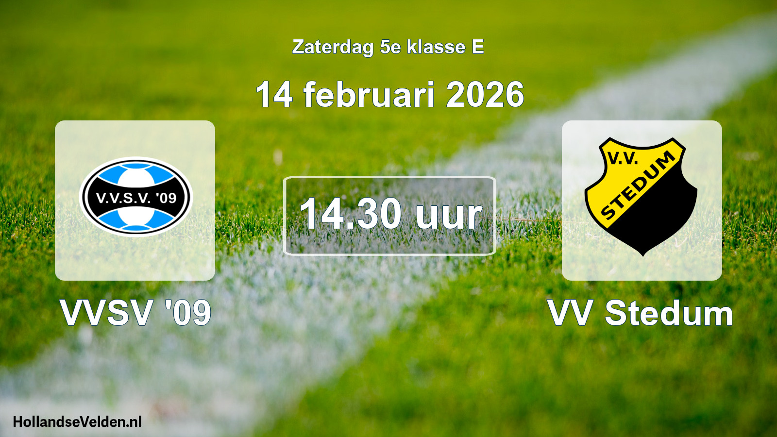 Geplande wedstrijd: VVSV '09 - VV Stedum (14 februari 2026)