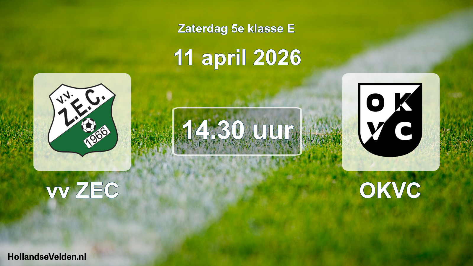 Geplande wedstrijd: vv ZEC - OKVC (11 april 2026)