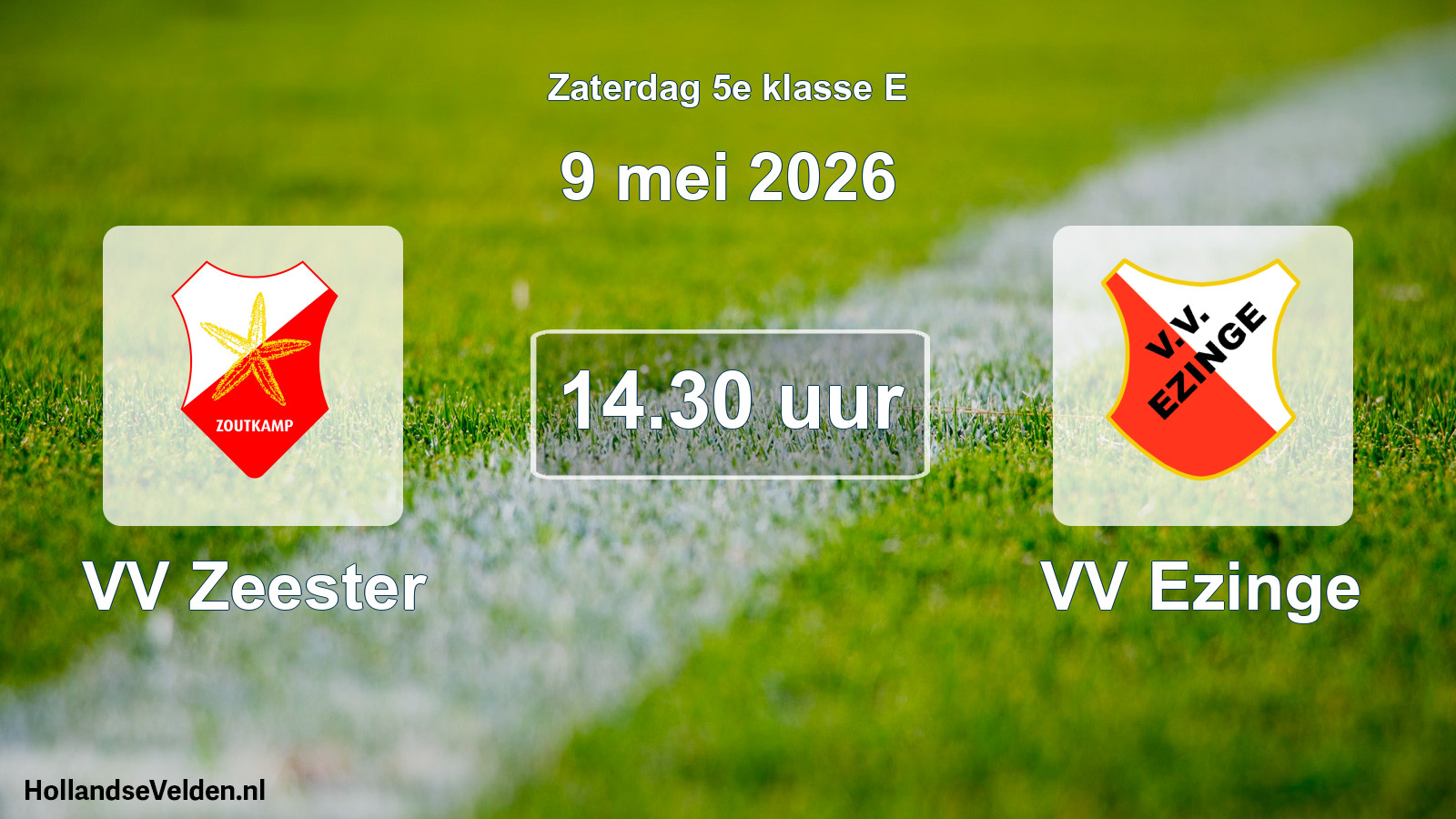 Geplande wedstrijd: VV Zeester - VV Ezinge (9 mei 2026)