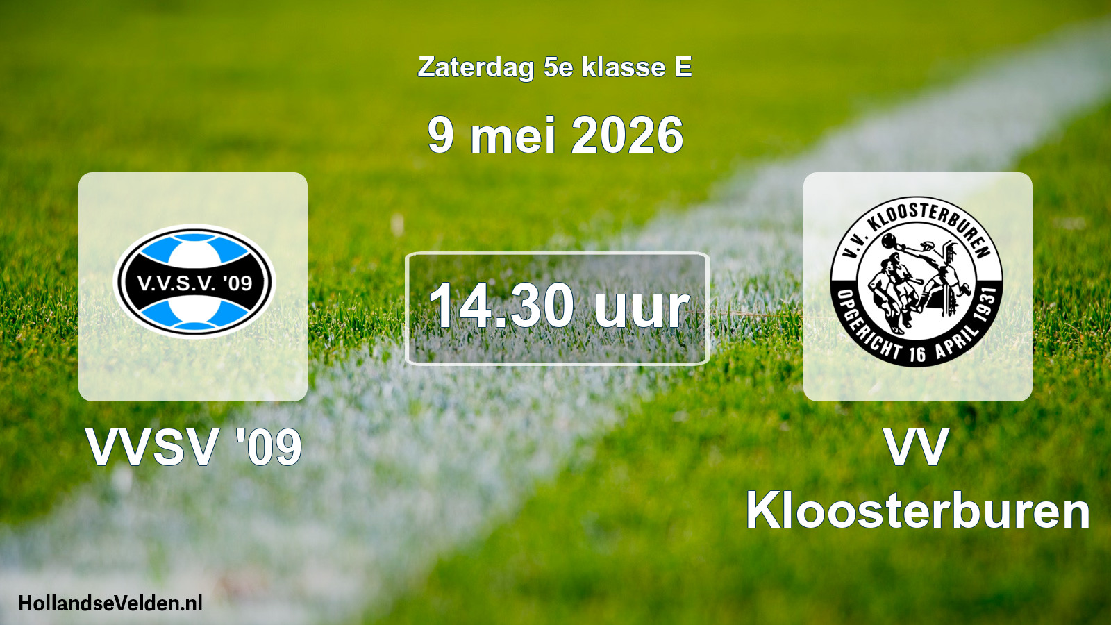 Geplande wedstrijd: VVSV '09 - VV Kloosterburen (9 mei 2026)