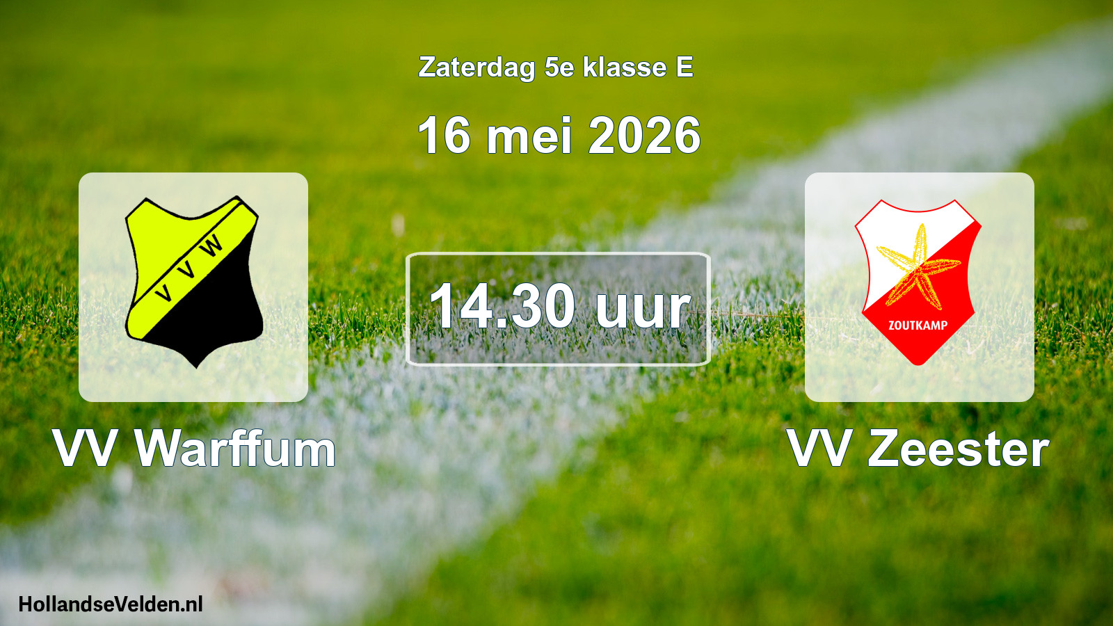 Geplande wedstrijd: VV Warffum - VV Zeester (16 mei 2026)
