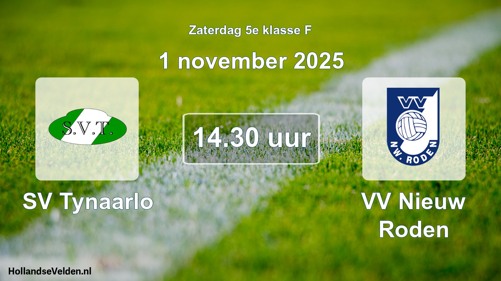 Geplande wedstrijd: SV Tynaarlo - VV Nieuw Roden (1 november 2025)