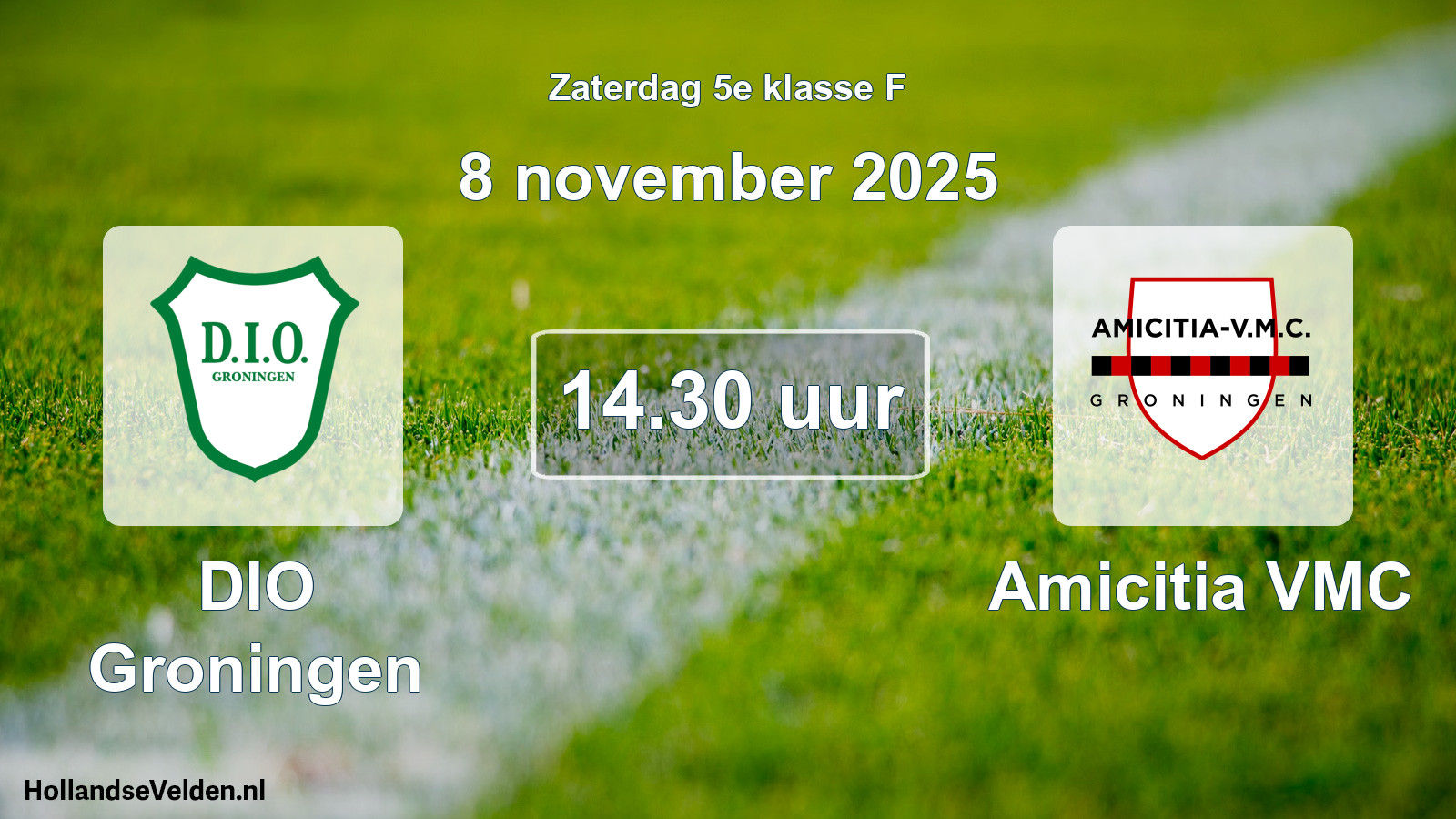 Geplande wedstrijd: DIO Groningen - Amicitia VMC (8 november 2025)