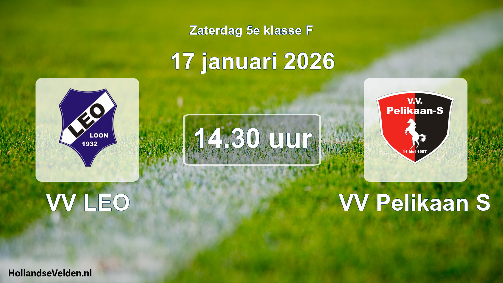 Geplande wedstrijd: VV LEO - VV Pelikaan S (17 januari 2026)