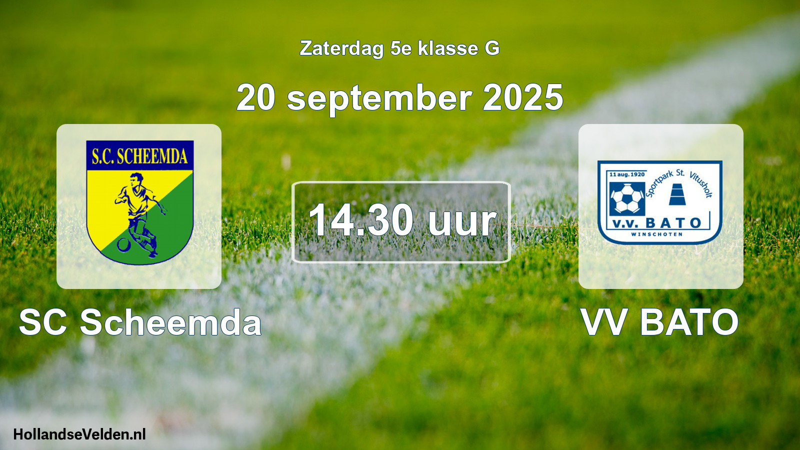 Geplande wedstrijd: SC Scheemda - VV BATO (20 september 2025)