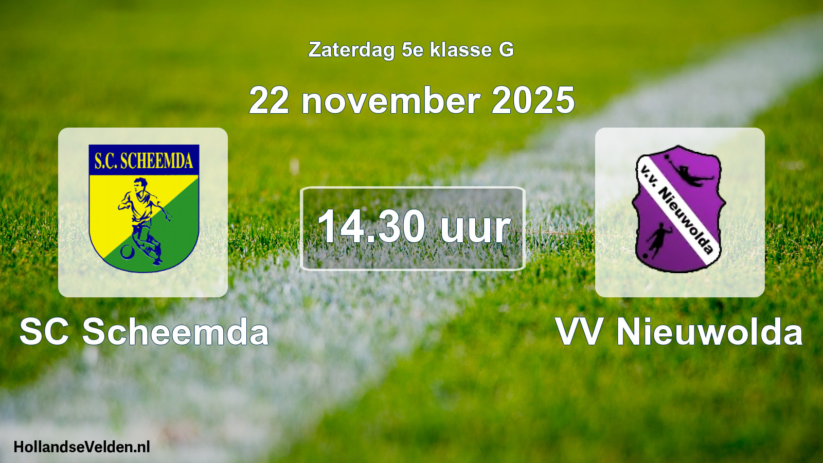 Geplande wedstrijd: SC Scheemda - VV Nieuwolda (22 november 2025)