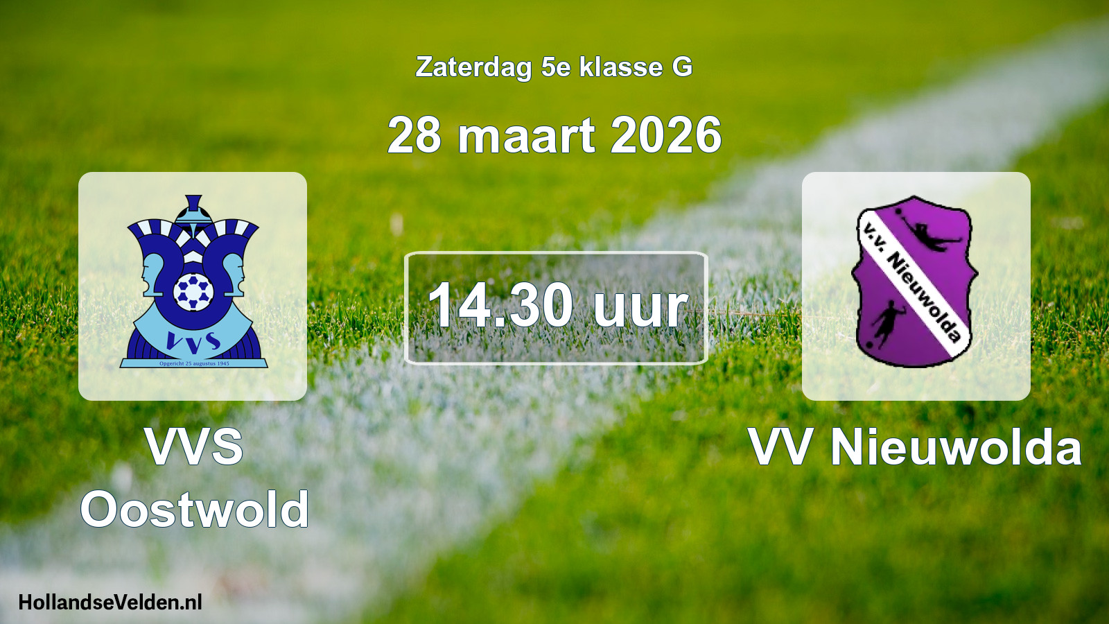 Scheduled Match: VVS Oostwold - VV Nieuwolda (28 March 2026)