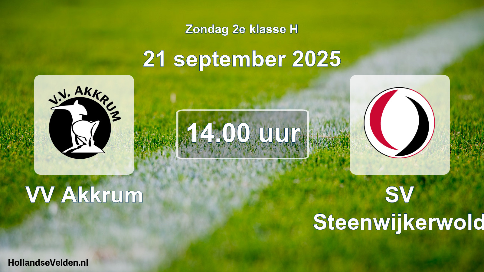 Geplande wedstrijd: VV Akkrum - SV Steenwijkerwold (21 september 2025)
