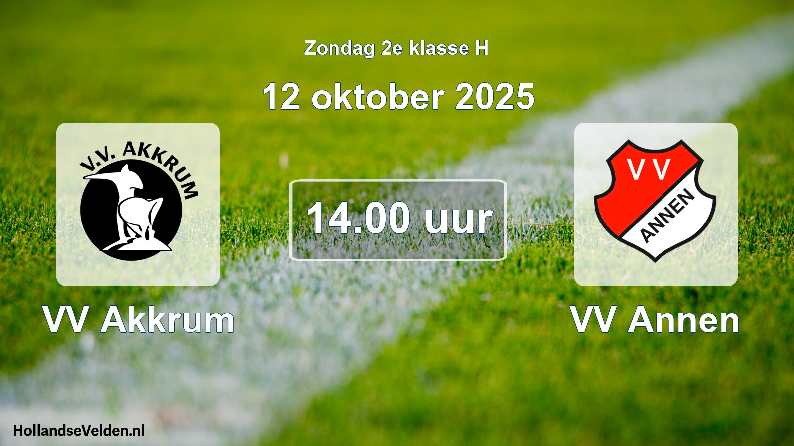 Geplande wedstrijd: VV Akkrum - VV Annen (12 oktober 2025)