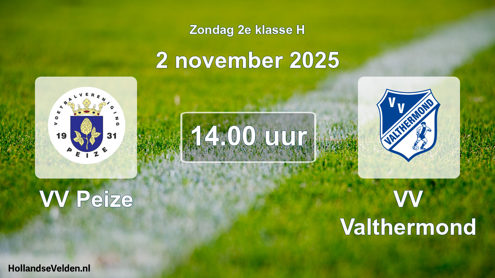 Scheduled Match: VV Peize - VV Valthermond (2 November 2025)