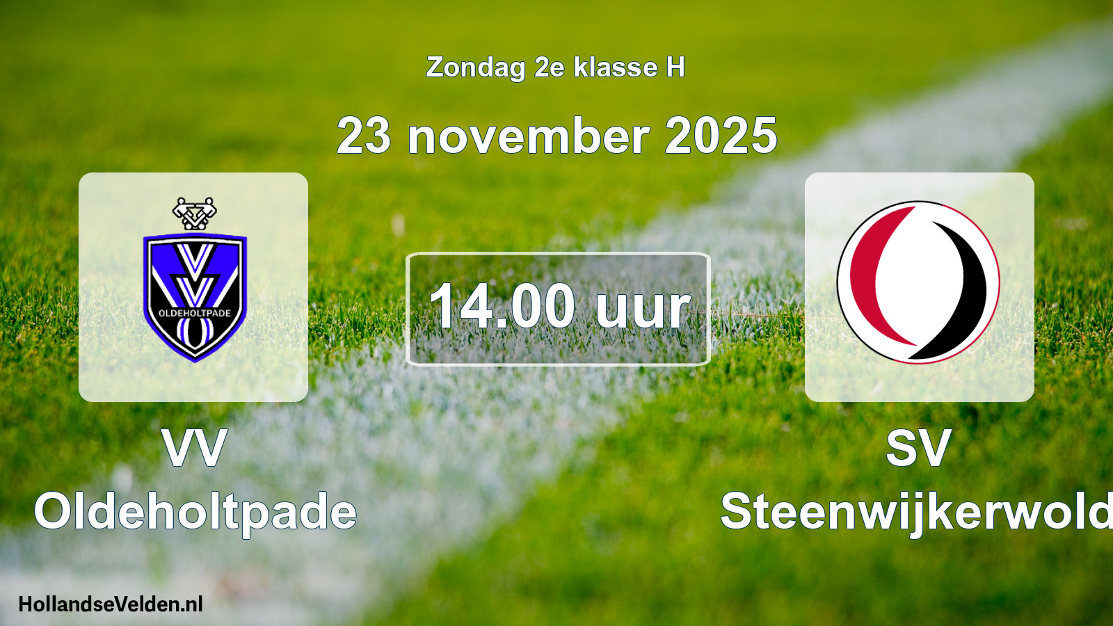 Geplande wedstrijd: VV Oldeholtpade - SV Steenwijkerwold (23 november 2025)