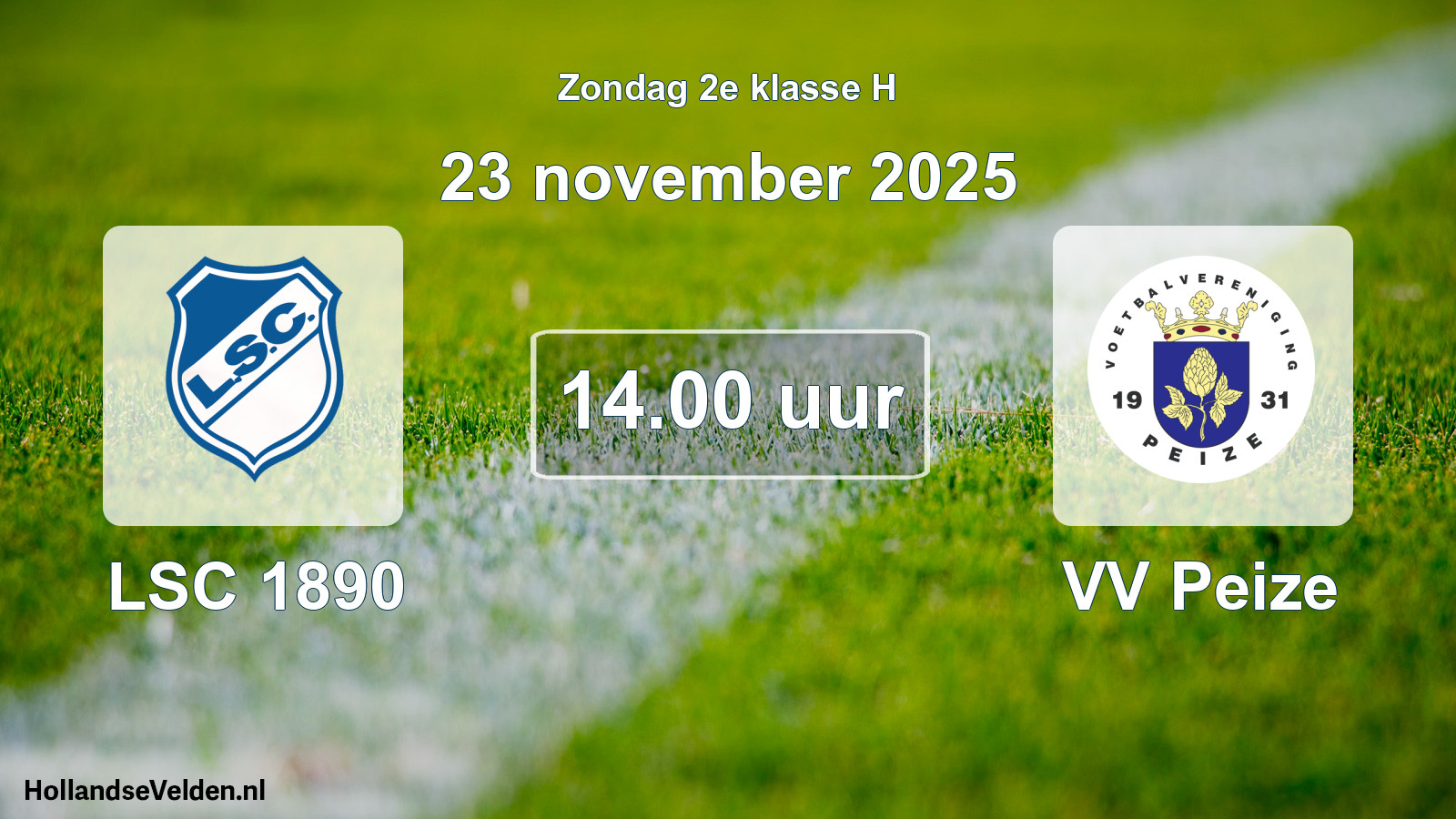 Geplande wedstrijd: LSC 1890 - VV Peize (23 november 2025)