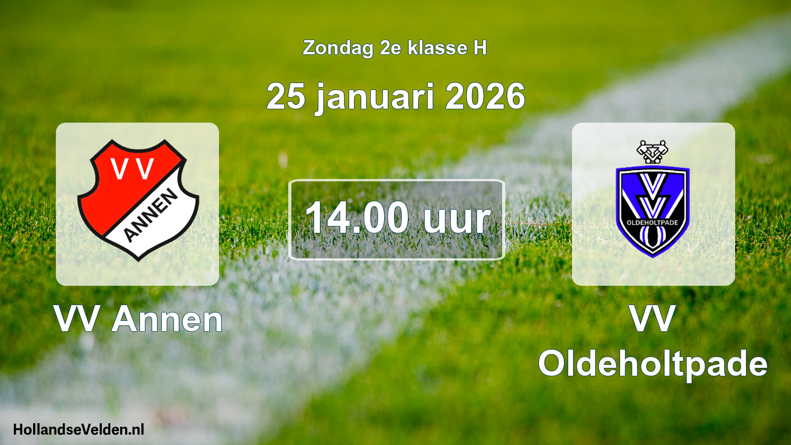 Scheduled Match: VV Annen - VV Oldeholtpade (25 January 2026)