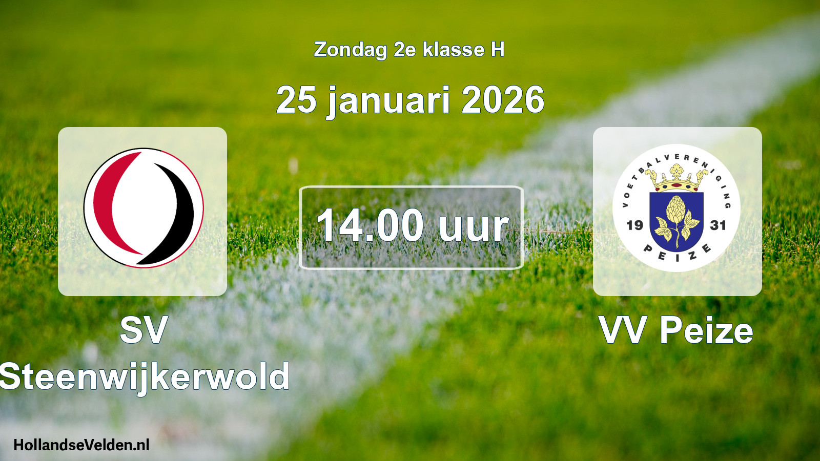Scheduled Match: SV Steenwijkerwold - VV Peize (25 January 2026)