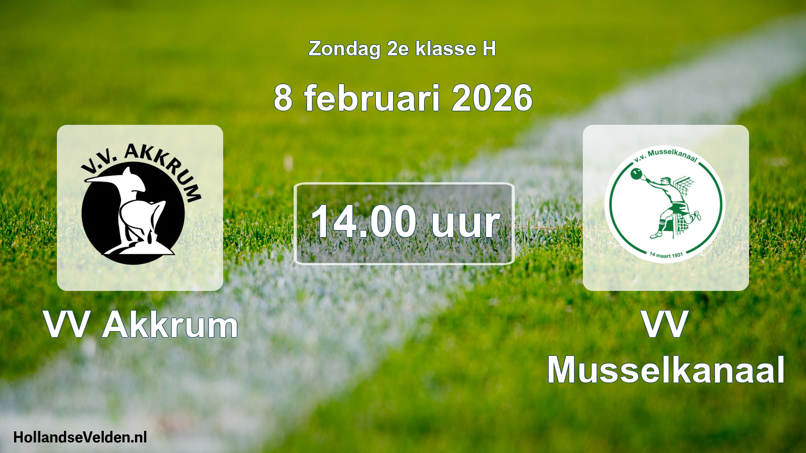 Geplande wedstrijd: VV Akkrum - VV Musselkanaal (8 februari 2026)