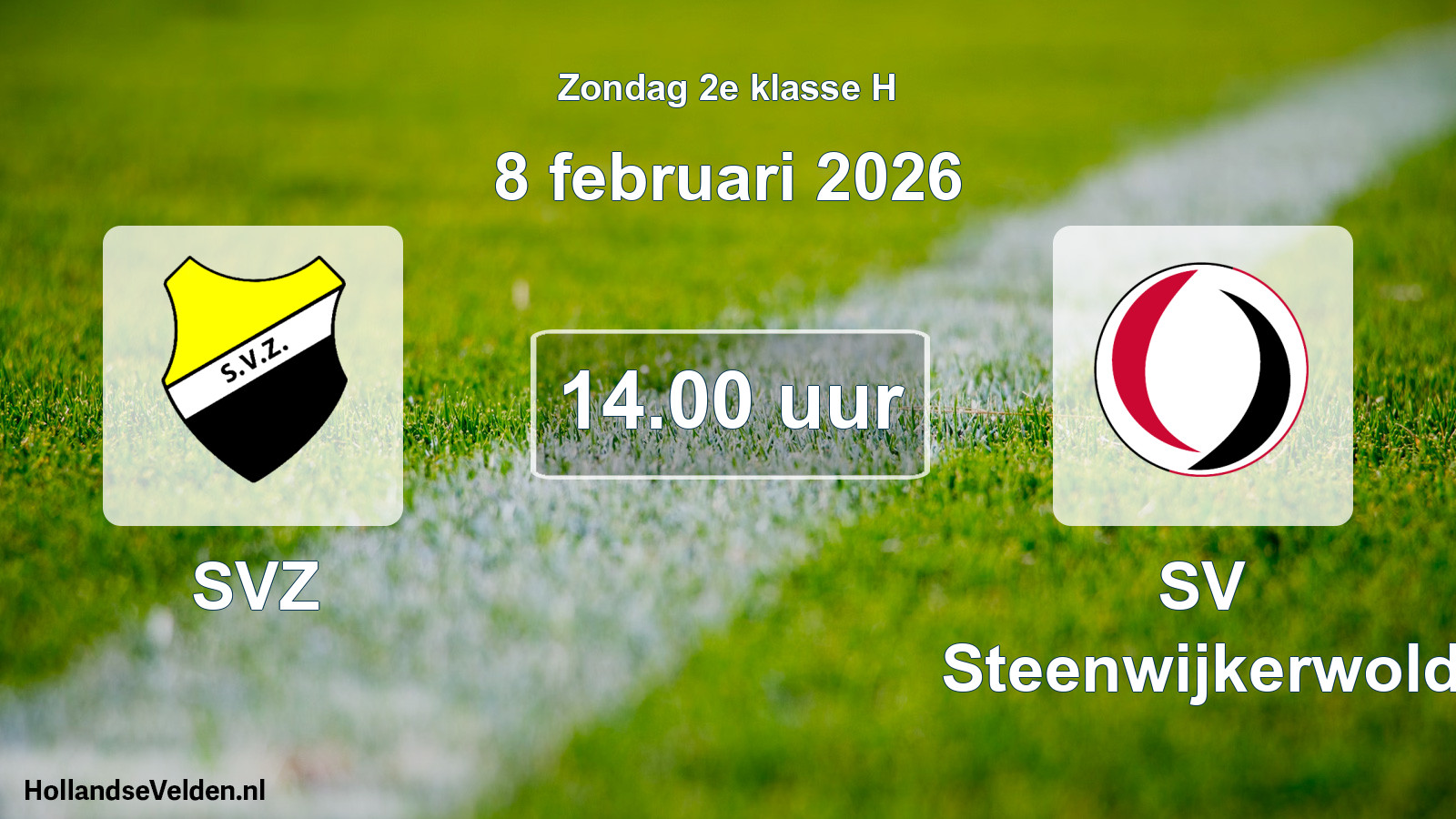 Geplande wedstrijd: SVZ - SV Steenwijkerwold (8 februari 2026)