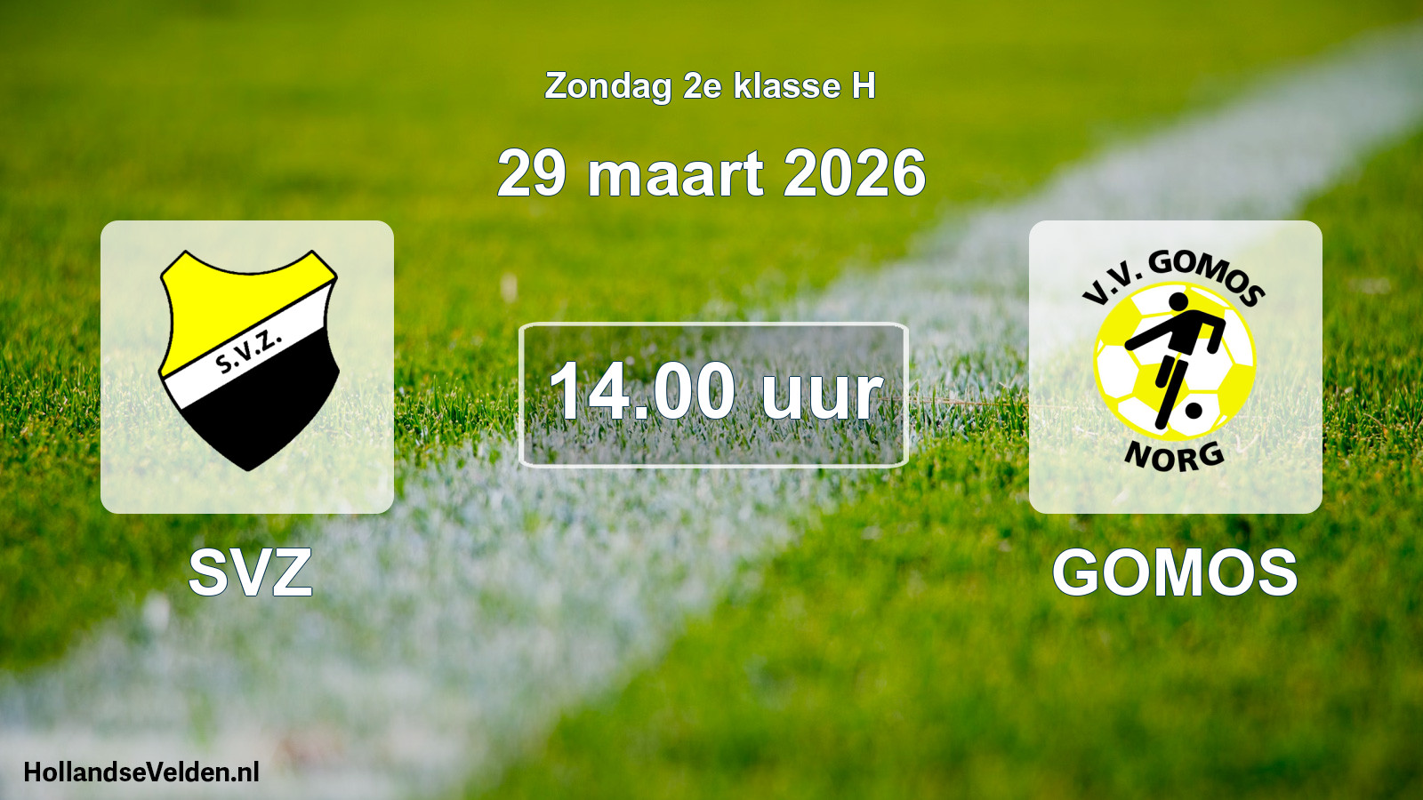 Geplande wedstrijd: SVZ - GOMOS (29 maart 2026)