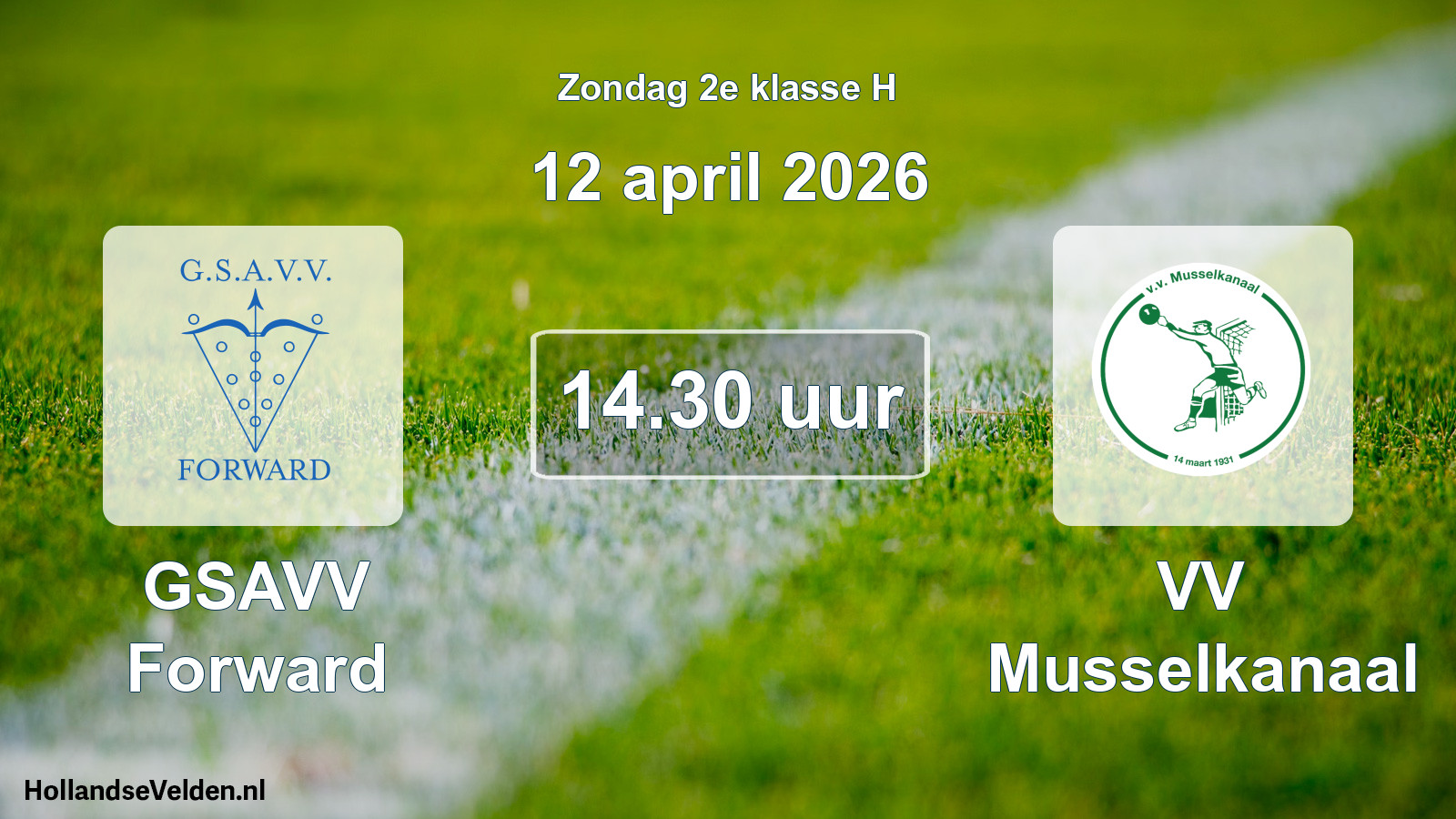 Geplande wedstrijd: GSAVV Forward - VV Musselkanaal (12 april 2026)